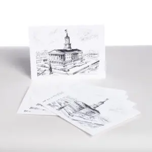 A set of four cards with drawings on them.