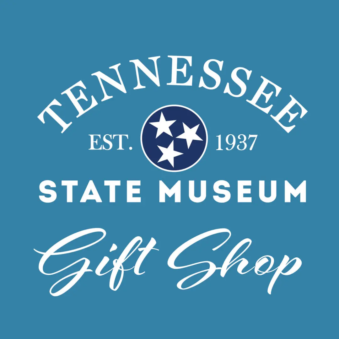 A blue t shirt with the words tennessee state museum in white.
